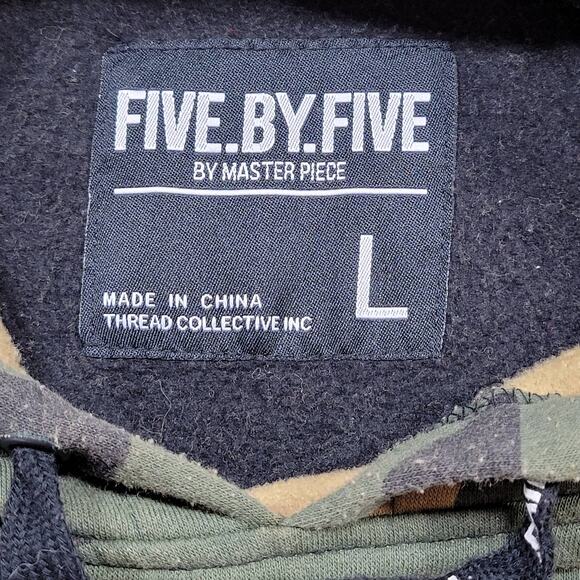 Five.By.Five by Master Piece Camo Long Sleeve Hoodie Mens Large Green Sweatshirt - Picture 3 of 11